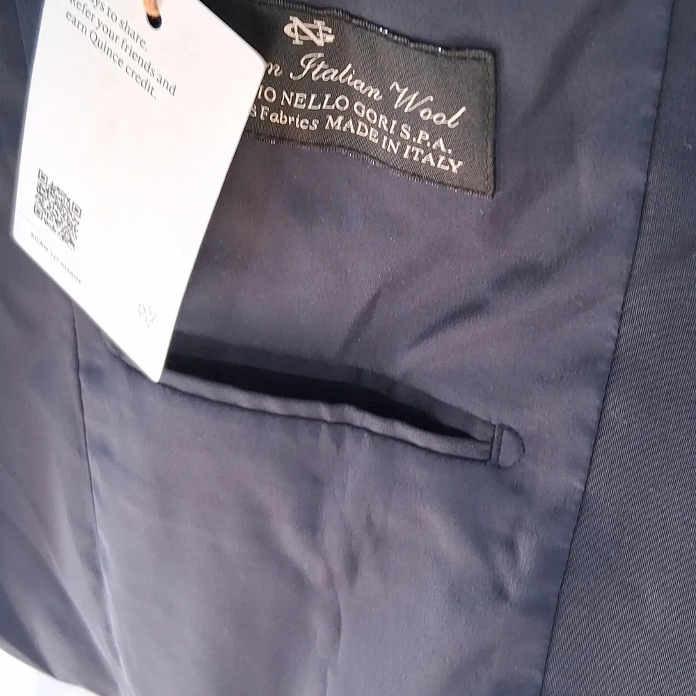 Quince Stretch Wool Blazer Navy  Premium Italian Wool S